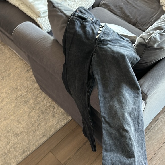 Agolde high wasted black wash jeans. Worn three times. - Picture 4 of 4